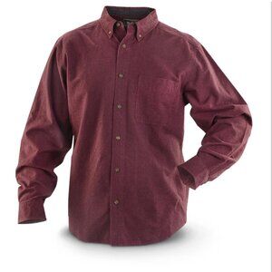 Woolrich Flannel Chamois Shirt in Burgundy - XXL
